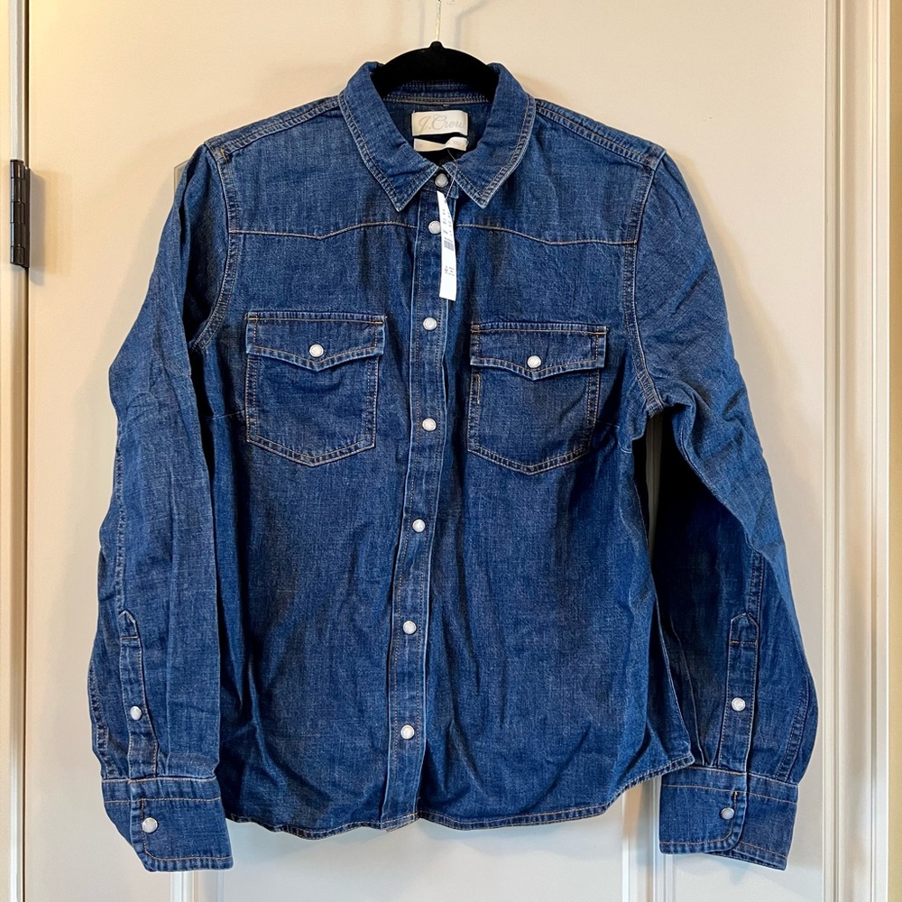 J. Crew denim snap front shirt